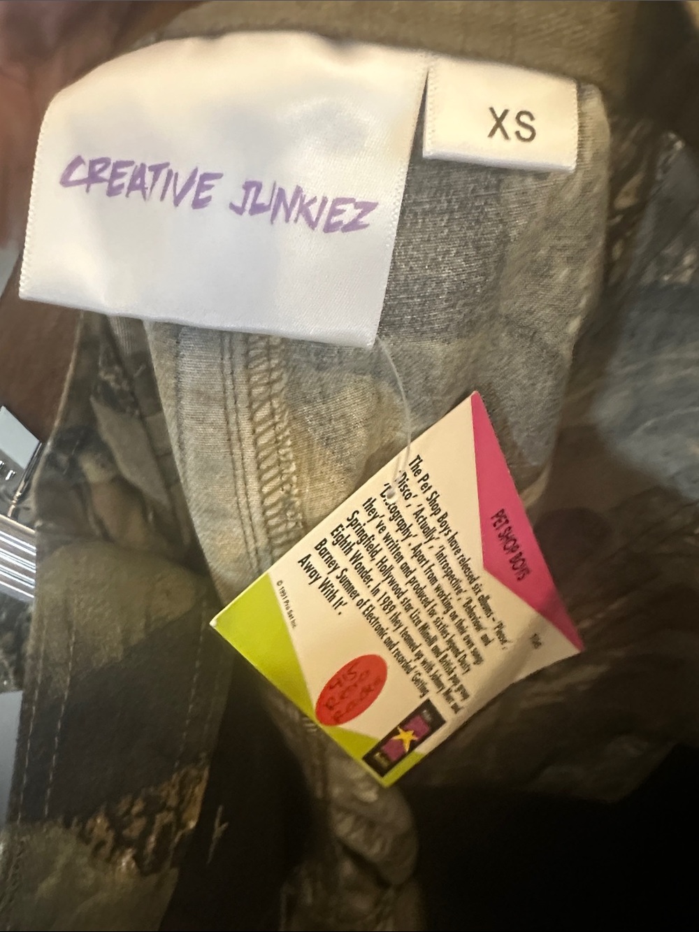 Creative Junkiez Camo Cargo Pants XS Y2K Gorpcore Upcycled Streetwear NWT - Picture 5 of 6